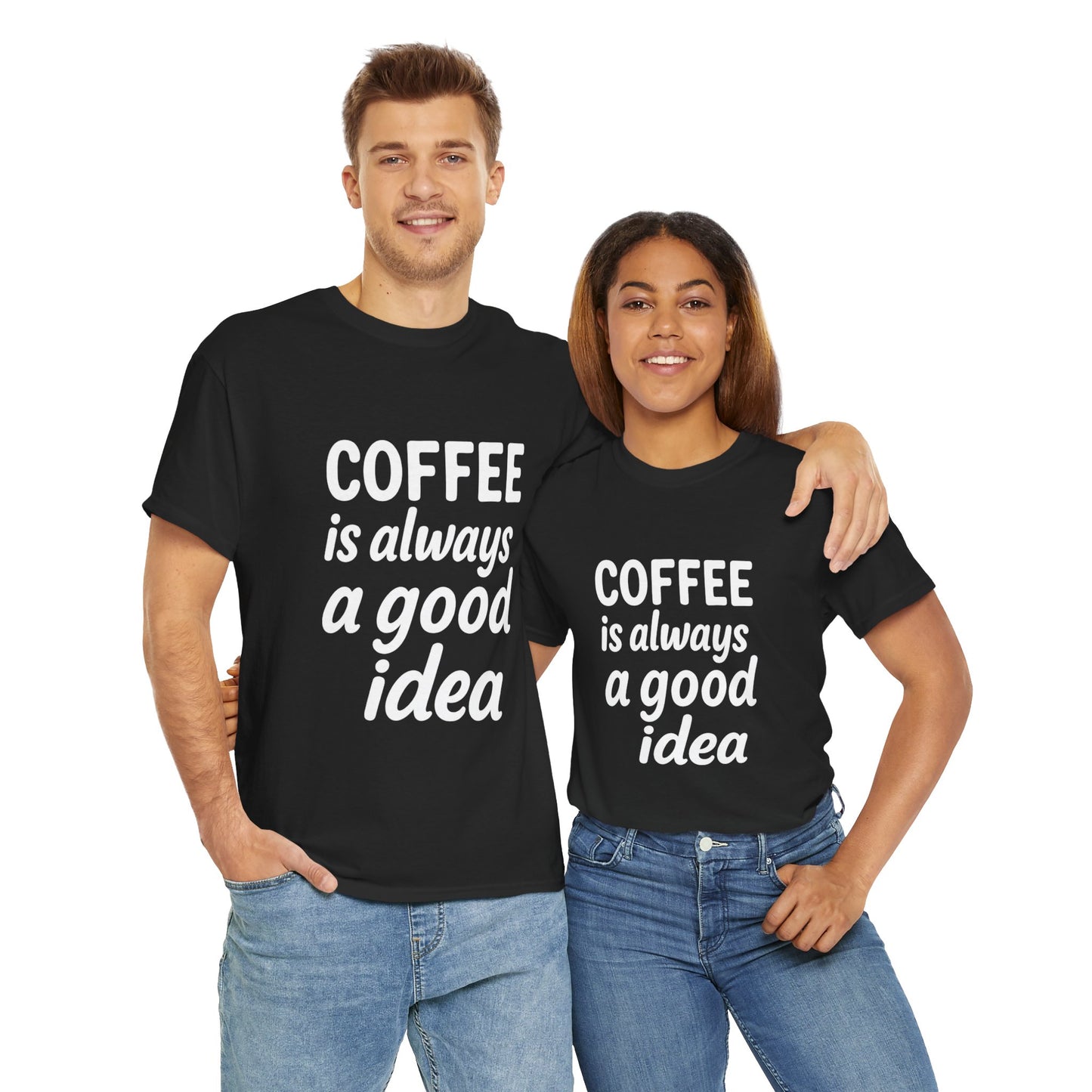 Coffee Lovers Unisex Heavy Cotton Tee, Casual Coffee Tee, Coffee Gift Shirt, Funny Statement T-Shirt, Matching Pajama Top