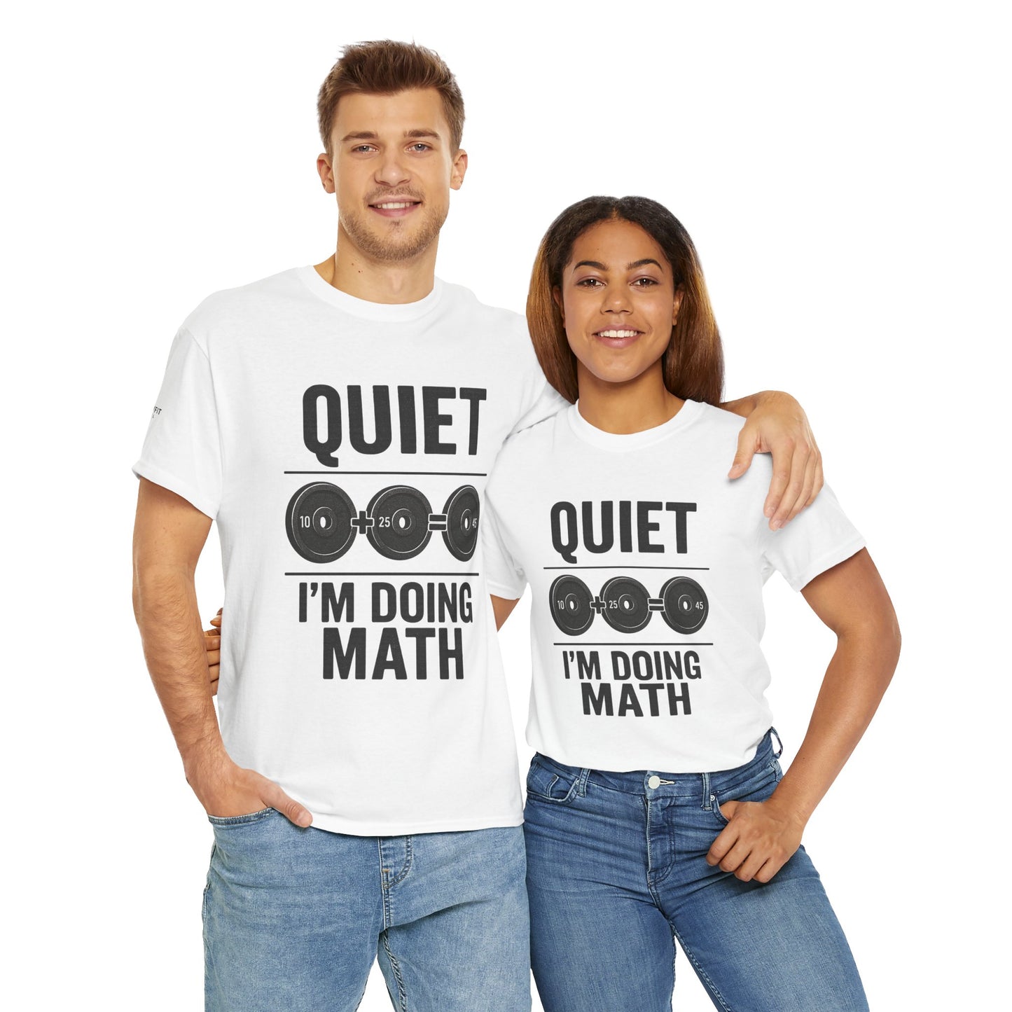Quiet I'm Doing Math Workout Tee, Unisex Cotton Gym Shirt, Math Nerd Gift, Fitness Humor Tee, Math Lover Apparel