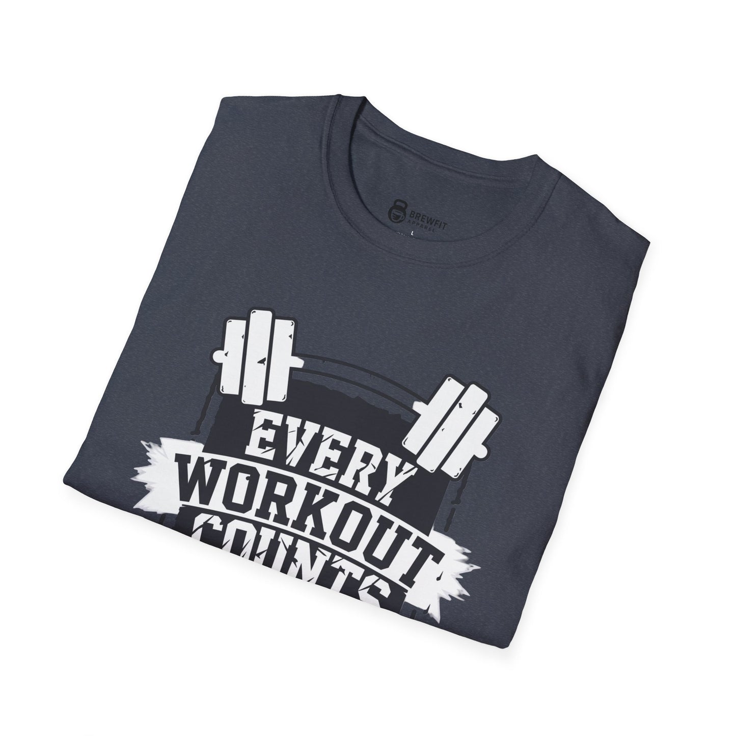 Unisex Workout Motivational T-Shirt, Fitness Apparel, Gym Gift, Exercise Top, Every Workout Counts Tee, Casual Wear