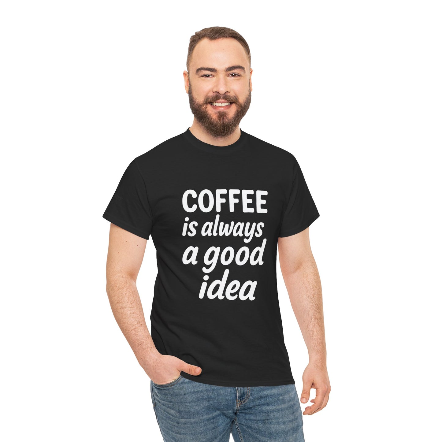 Coffee Lovers Unisex Heavy Cotton Tee, Casual Coffee Tee, Coffee Gift Shirt, Funny Statement T-Shirt, Matching Pajama Top
