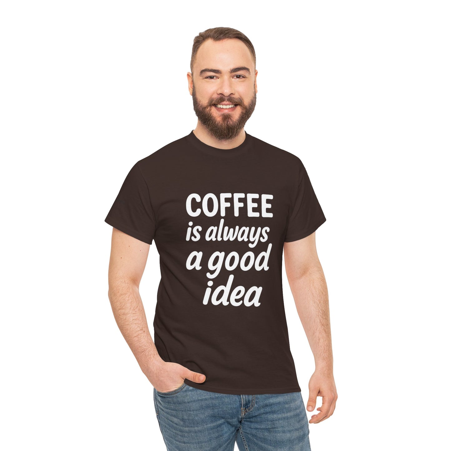 Coffee Lovers Unisex Heavy Cotton Tee, Casual Coffee Tee, Coffee Gift Shirt, Funny Statement T-Shirt, Matching Pajama Top