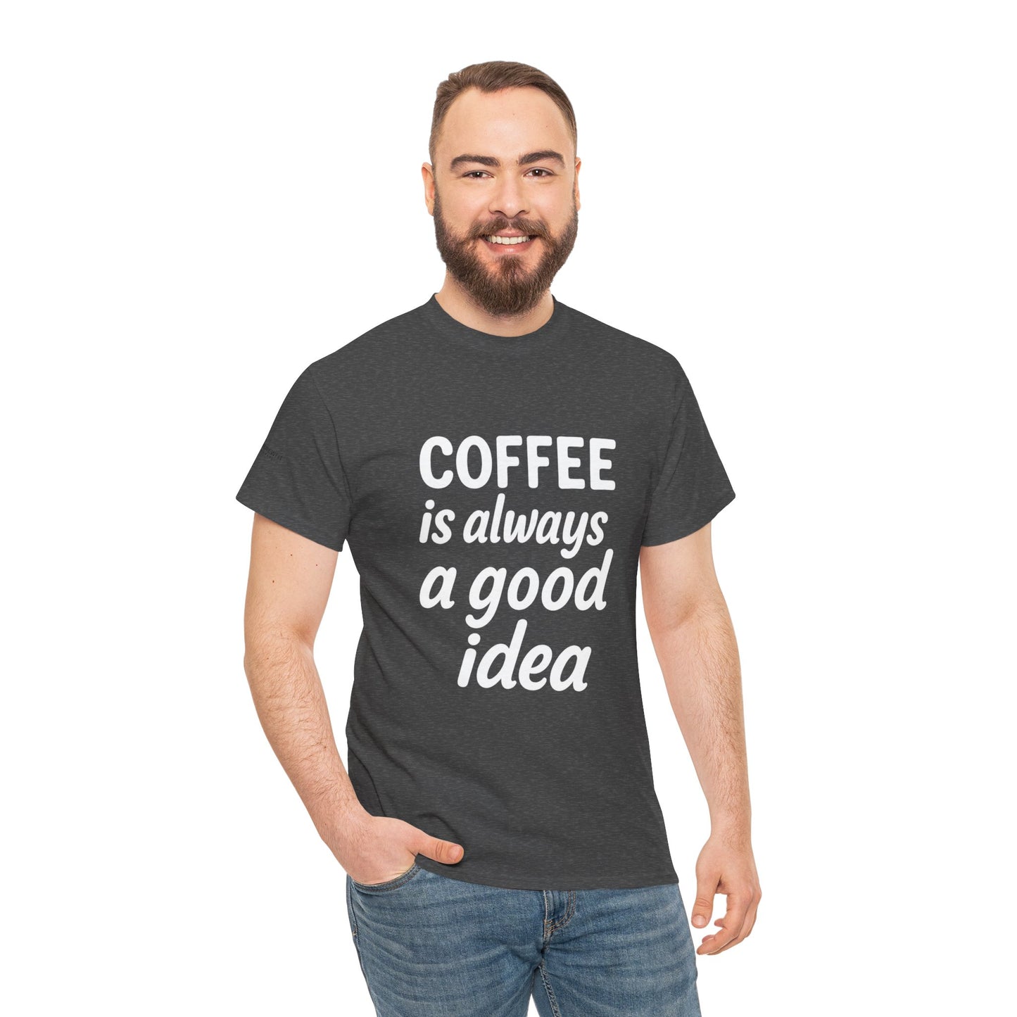 Coffee Lovers Unisex Heavy Cotton Tee, Casual Coffee Tee, Coffee Gift Shirt, Funny Statement T-Shirt, Matching Pajama Top