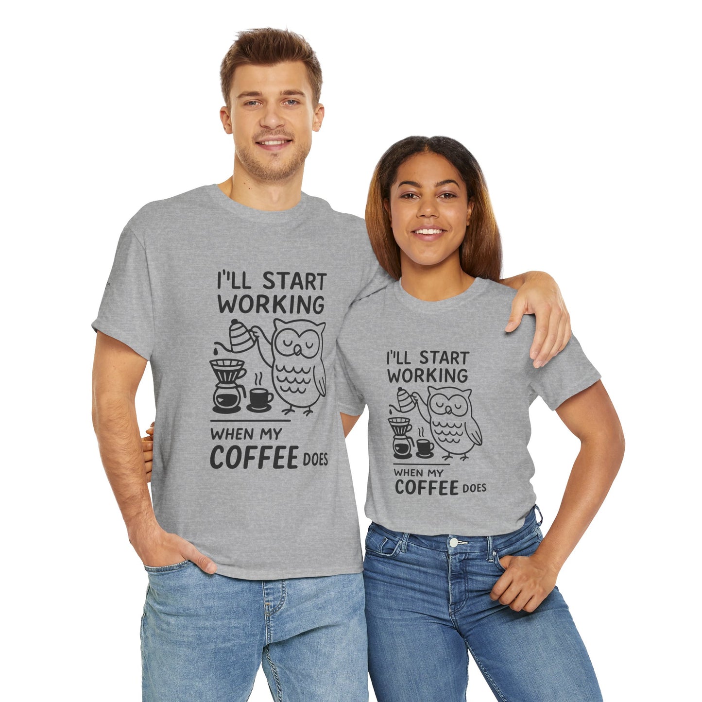 Coffee-Themed Unisex Heavy Cotton Tee, Perfect Gift for Coffee Lovers, Funny Graphic Tee, Casual Wear, Home Office Apparel