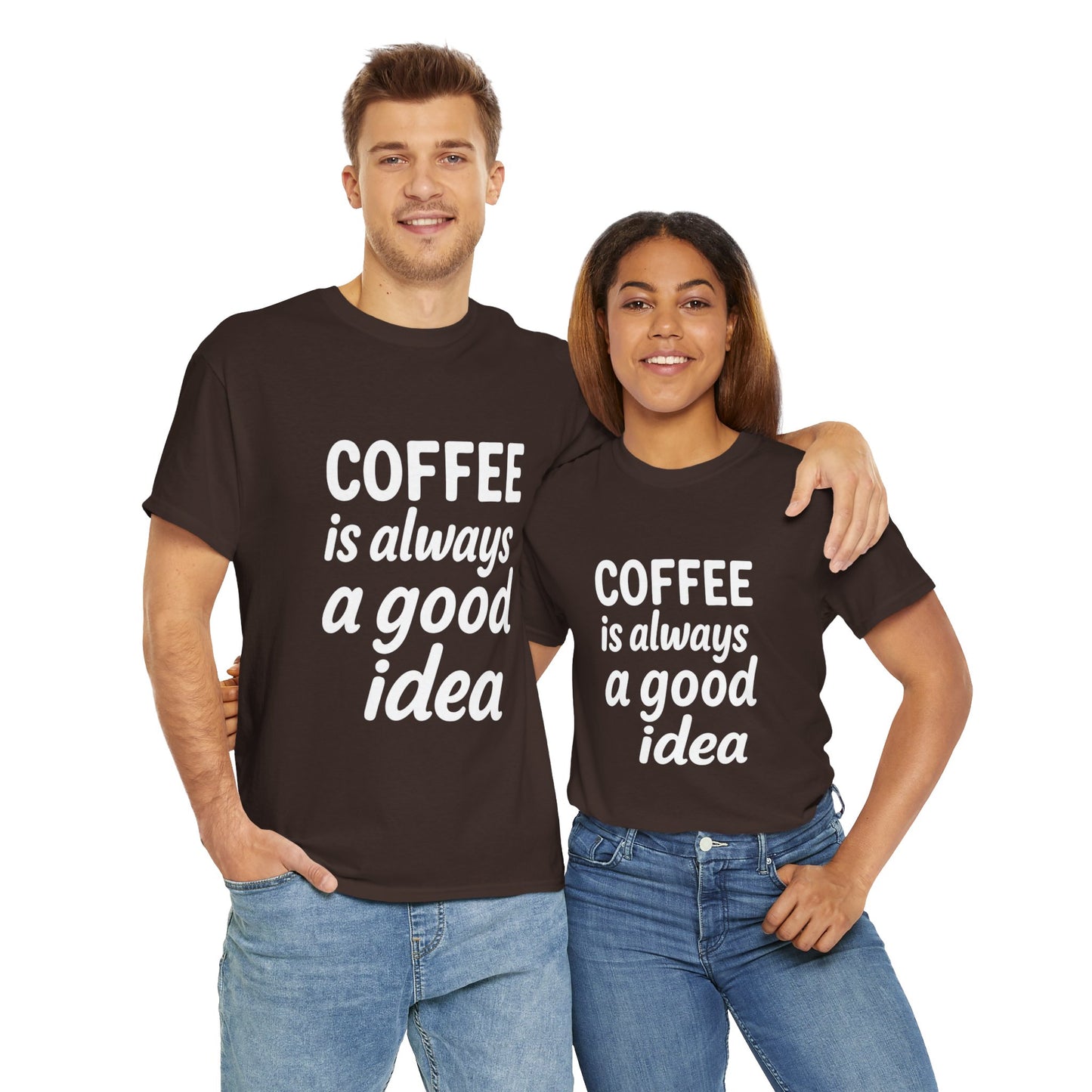 Coffee Lovers Unisex Heavy Cotton Tee, Casual Coffee Tee, Coffee Gift Shirt, Funny Statement T-Shirt, Matching Pajama Top