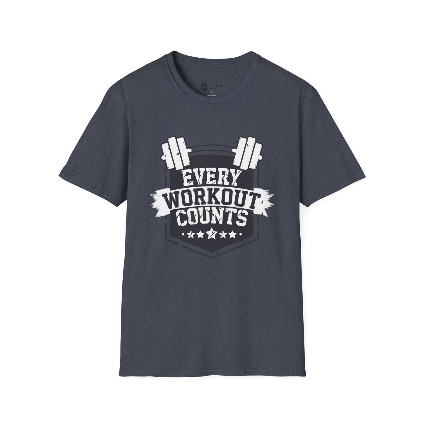 Unisex Workout Motivational T-Shirt, Fitness Apparel, Gym Gift, Exercise Top, Every Workout Counts Tee, Casual Wear