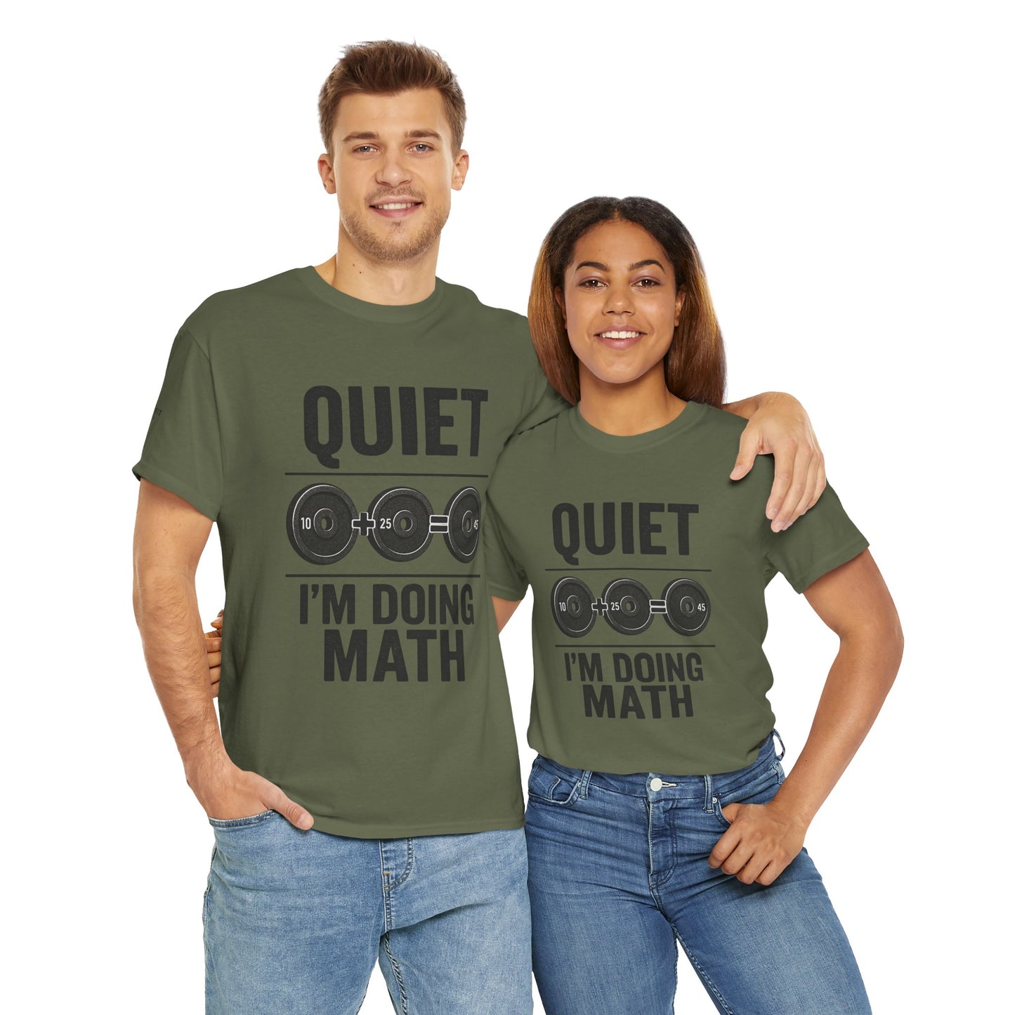 Quiet I'm Doing Math Workout Tee, Unisex Cotton Gym Shirt, Math Nerd Gift, Fitness Humor Tee, Math Lover Apparel