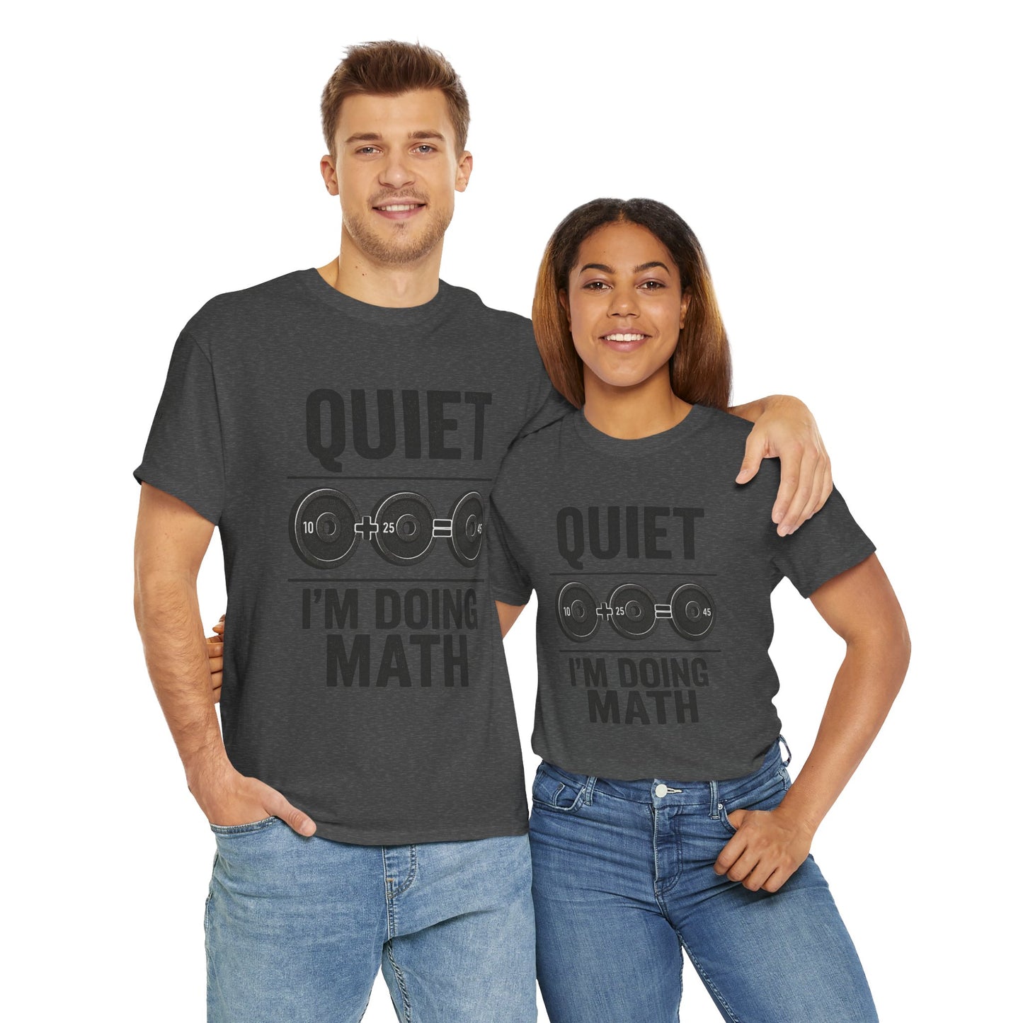 Quiet I'm Doing Math Workout Tee, Unisex Cotton Gym Shirt, Math Nerd Gift, Fitness Humor Tee, Math Lover Apparel