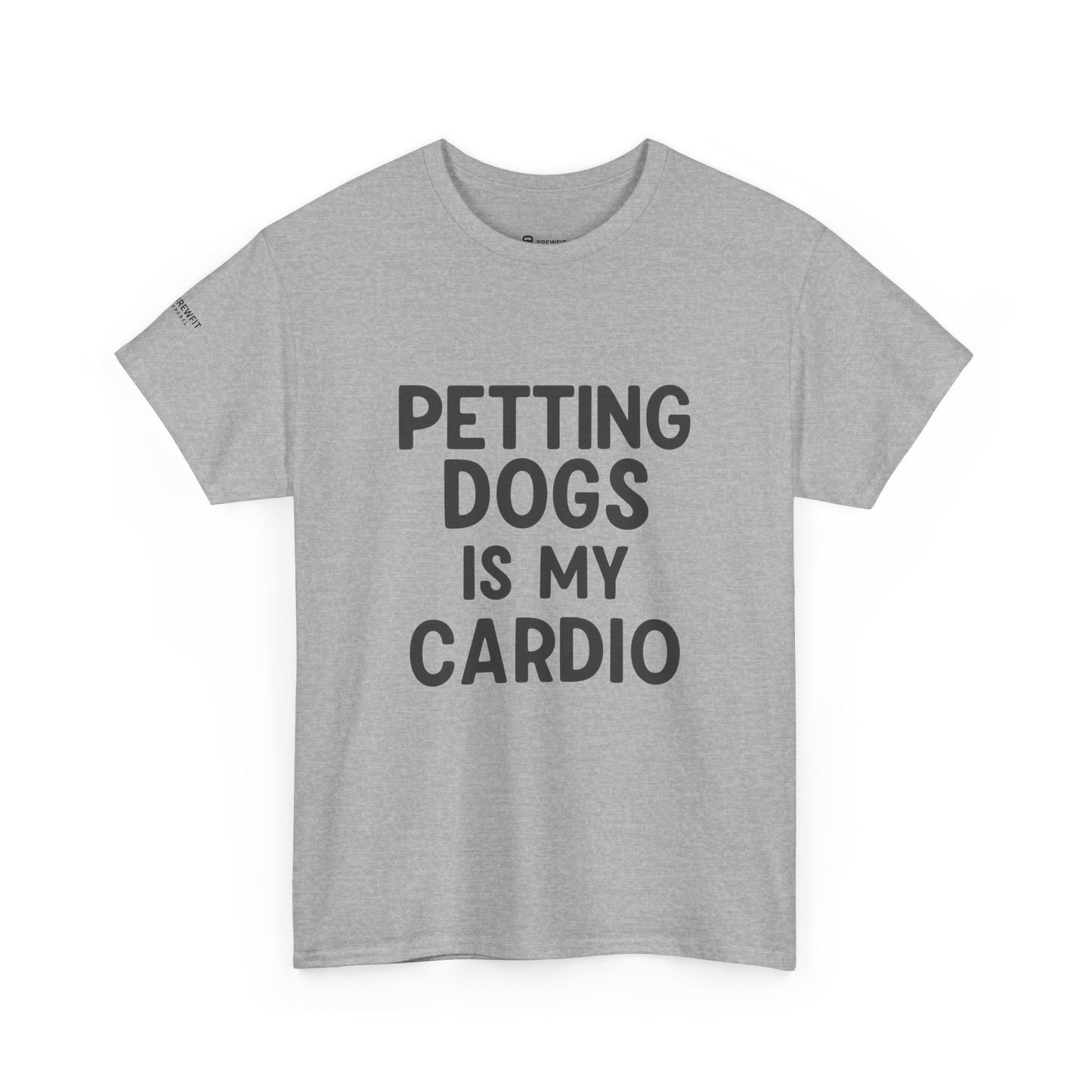 Pet Lover's Heavy Cotton Tee - "Petting Dogs Is My Cardio" Shirt, Dog Lover Gift, Funny Tee, Casual Wear, Pet-Themed Apparel