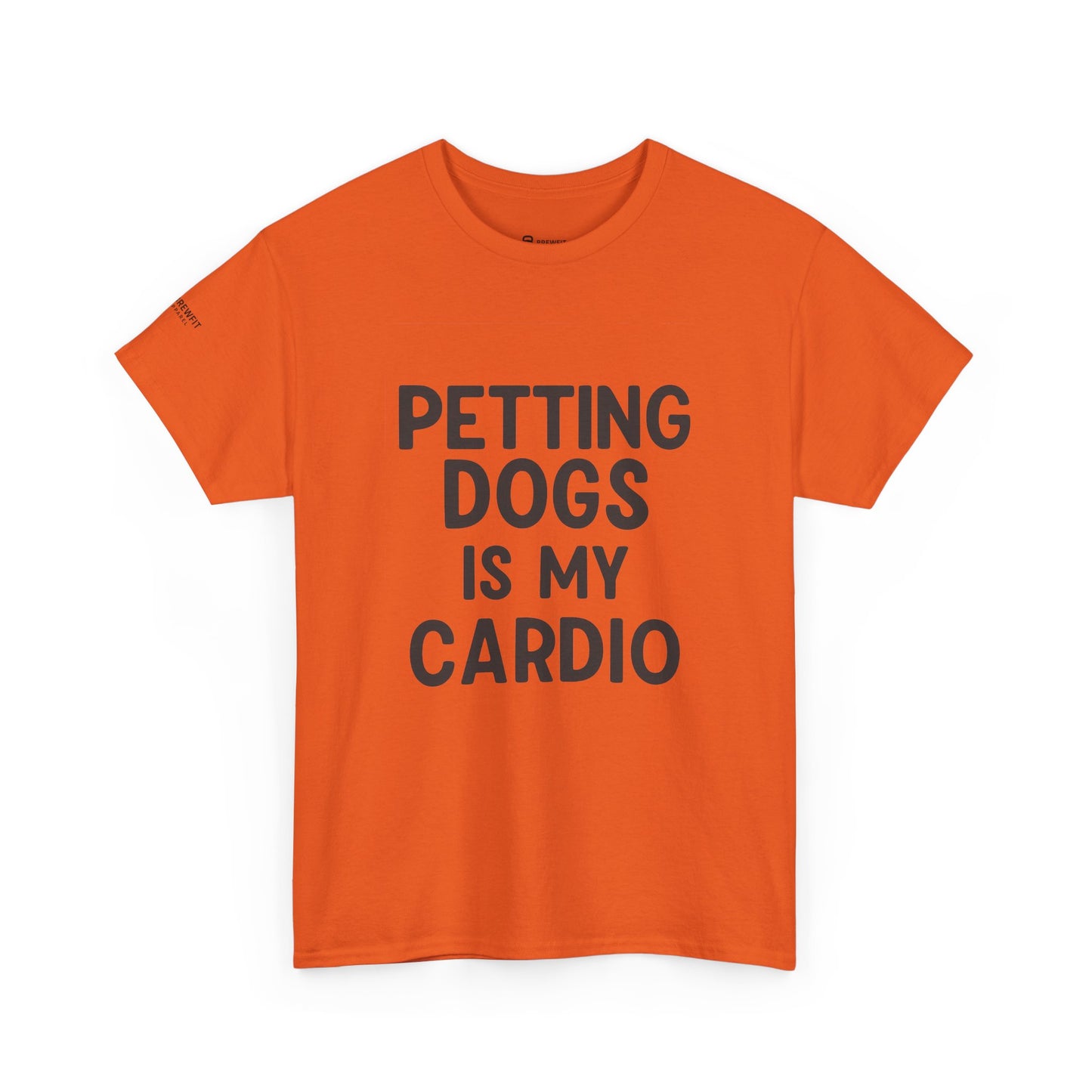 Pet Lover's Heavy Cotton Tee - "Petting Dogs Is My Cardio" Shirt, Dog Lover Gift, Funny Tee, Casual Wear, Pet-Themed Apparel