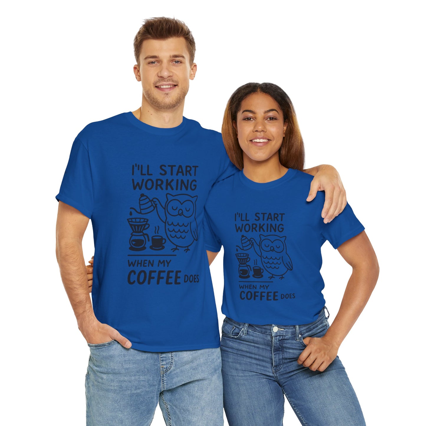 Coffee-Themed Unisex Heavy Cotton Tee, Perfect Gift for Coffee Lovers, Funny Graphic Tee, Casual Wear, Home Office Apparel