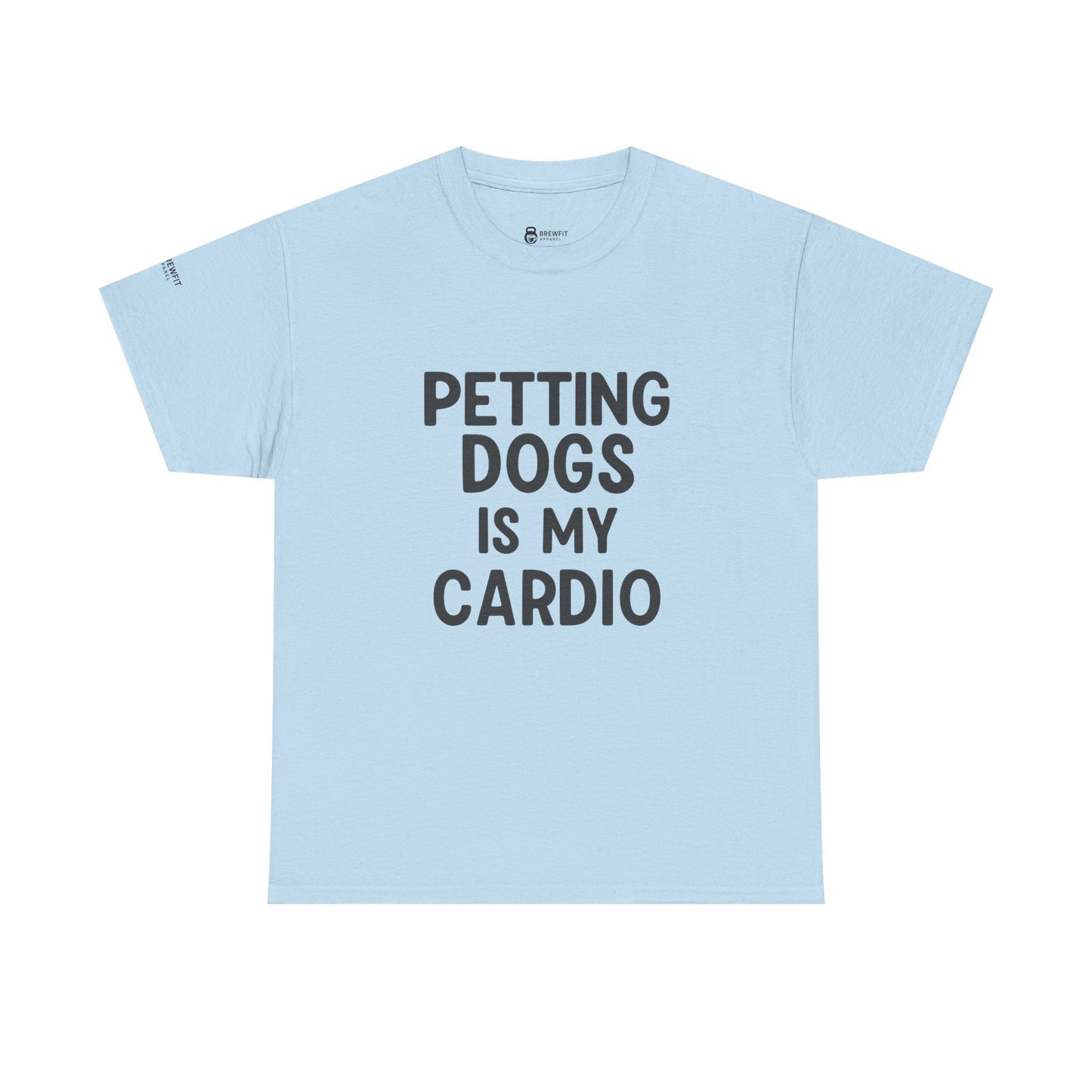 Pet Lover's Heavy Cotton Tee - "Petting Dogs Is My Cardio" Shirt, Dog Lover Gift, Funny Tee, Casual Wear, Pet-Themed Apparel