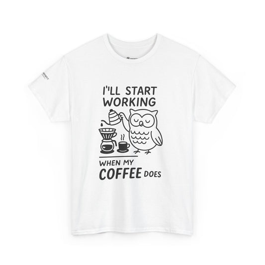 Coffee-Themed Unisex Heavy Cotton Tee, Perfect Gift for Coffee Lovers, Funny Graphic Tee, Casual Wear, Home Office Apparel