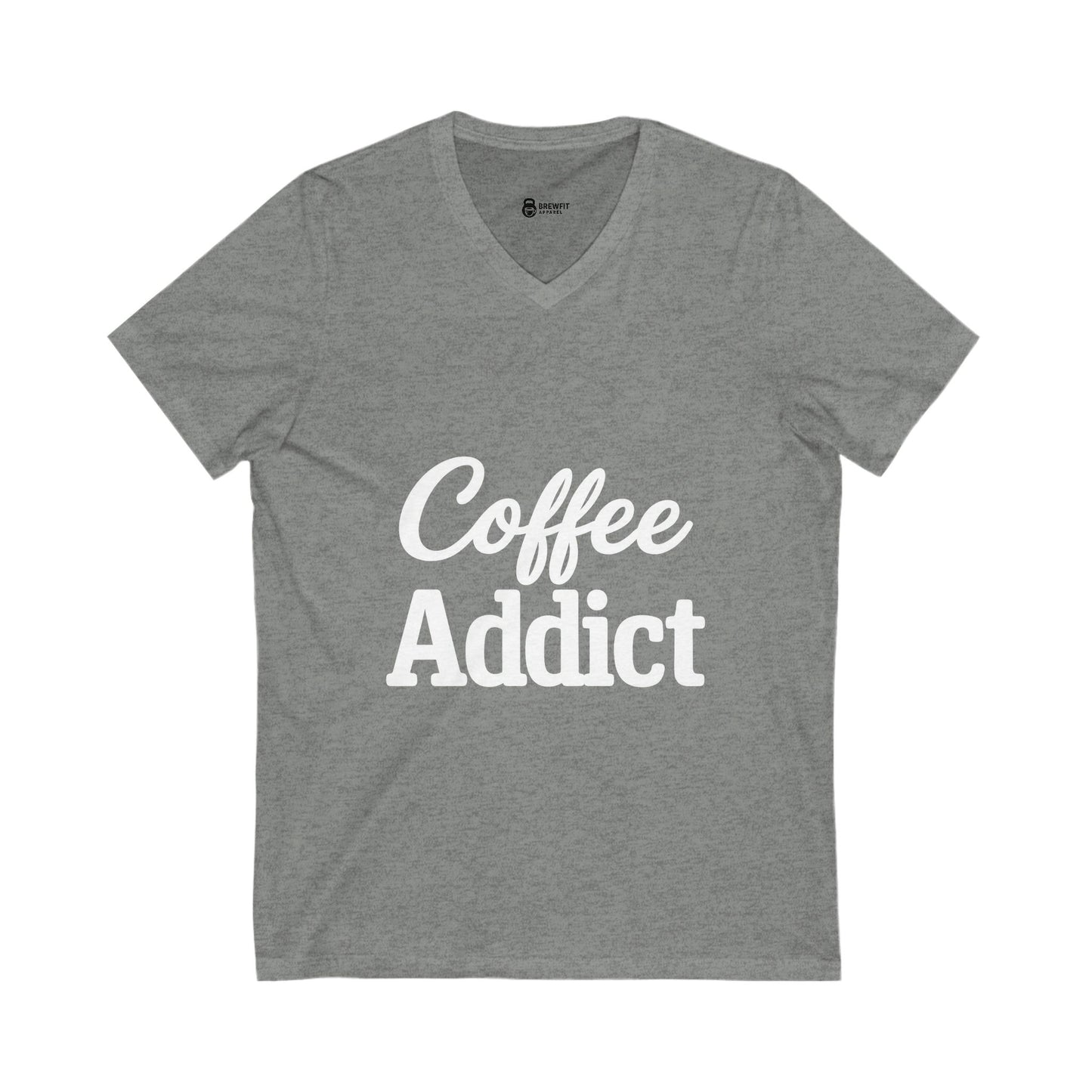 Coffee Addict Unisex V-Neck Tee, Casual Shirt, Gift for Coffee Lovers, Funny Coffee Shirt, Everyday Wear, Birthday Present