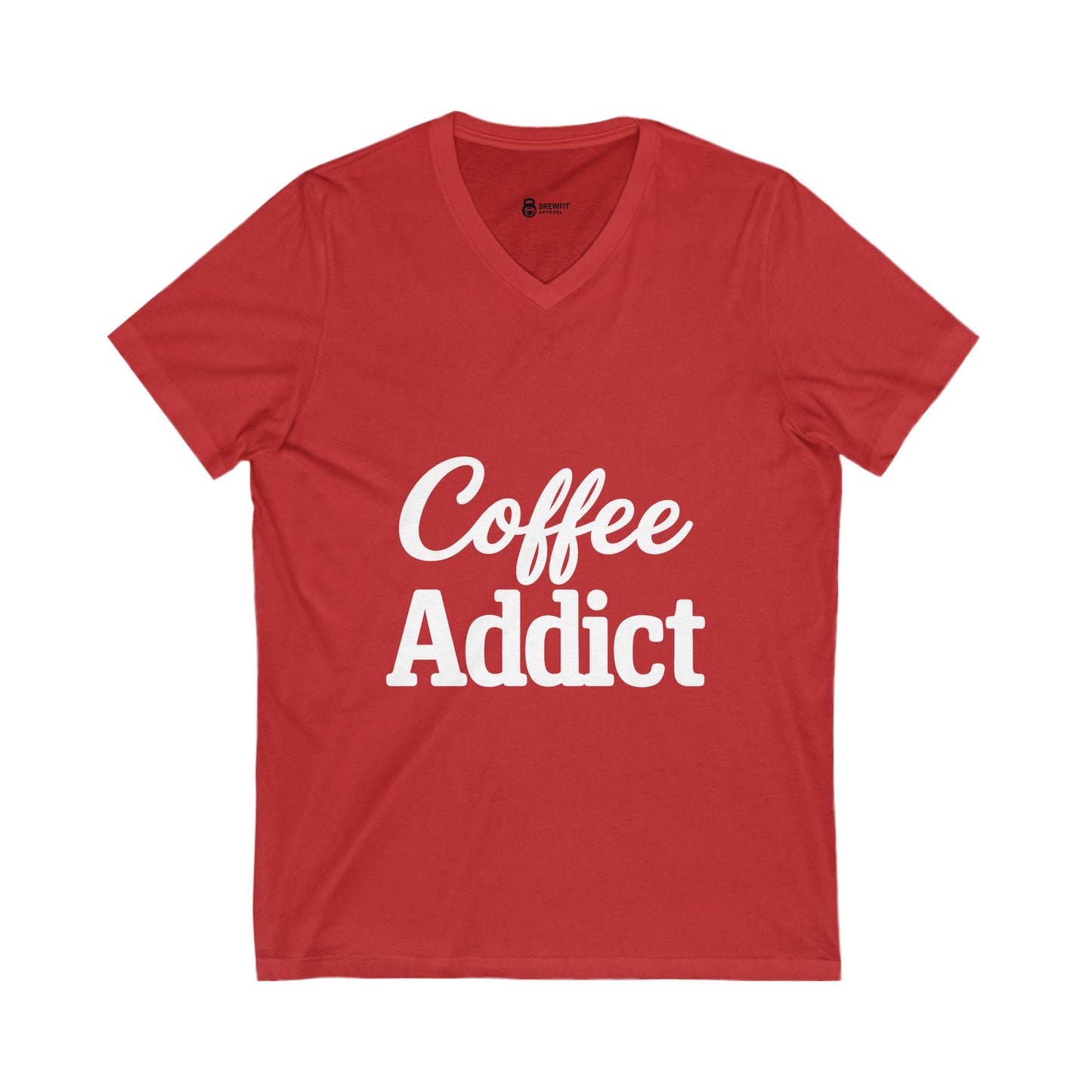 Coffee Addict Unisex V-Neck Tee, Casual Shirt, Gift for Coffee Lovers, Funny Coffee Shirt, Everyday Wear, Birthday Present