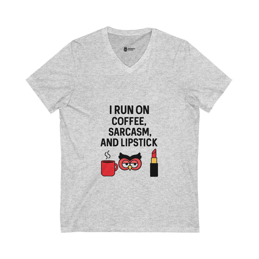 Funny Coffee Sarcasm V-Neck Tee, Short Sleeve, Unisex Shirt, Gift for Coffee Lovers, Sarcasm T-Shirt, Casual Wear