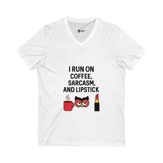 Funny Coffee Sarcasm V-Neck Tee, Short Sleeve, Unisex Shirt, Gift for Coffee Lovers, Sarcasm T-Shirt, Casual Wear