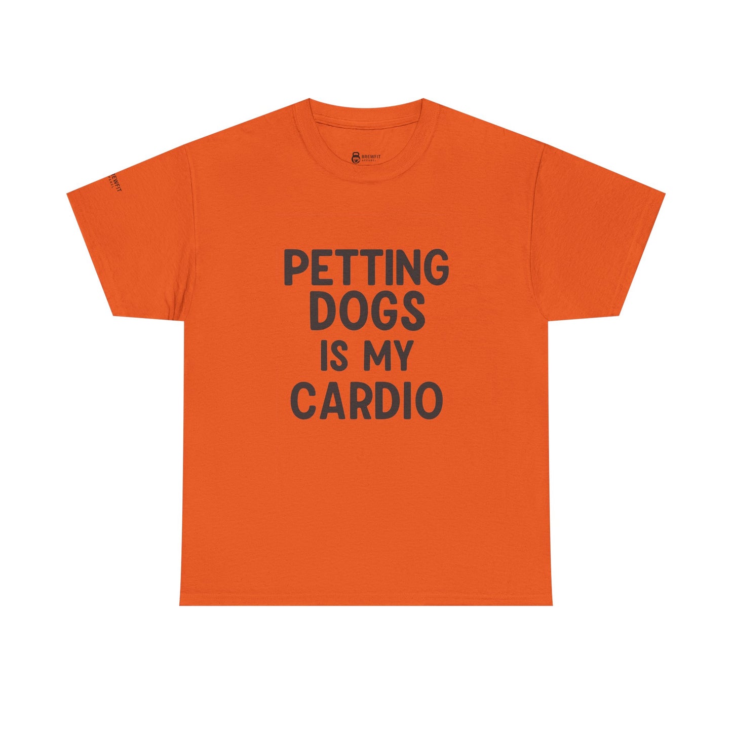 Pet Lover's Heavy Cotton Tee - "Petting Dogs Is My Cardio" Shirt, Dog Lover Gift, Funny Tee, Casual Wear, Pet-Themed Apparel