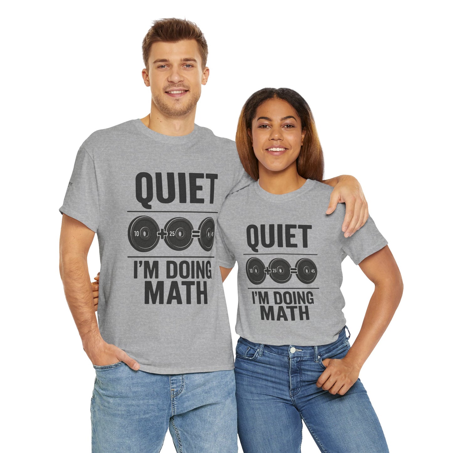Quiet I'm Doing Math Workout Tee, Unisex Cotton Gym Shirt, Math Nerd Gift, Fitness Humor Tee, Math Lover Apparel