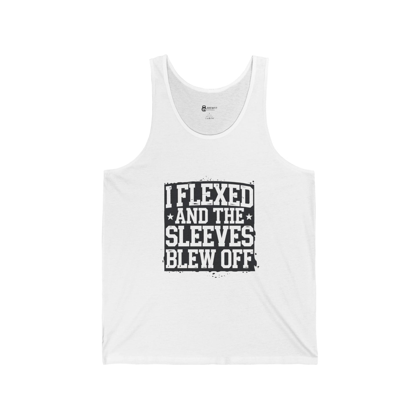 Unisex Jersey Tank - I Flexed and the Sleeves Blew Off, Gym Apparel, Fitness Gift, Workout Clothing, Summer Tank Top, Motivational Wear