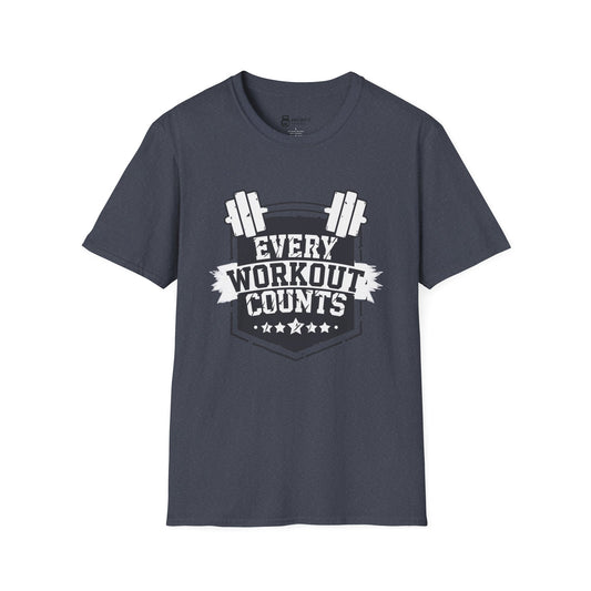 Unisex Workout Motivational T-Shirt, Fitness Apparel, Gym Gift, Exercise Top, Every Workout Counts Tee, Casual Wear