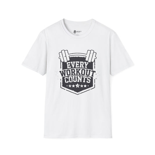 Unisex Workout Motivational T-Shirt, Fitness Apparel, Gym Gift, Exercise Top, Every Workout Counts Tee, Casual Wear