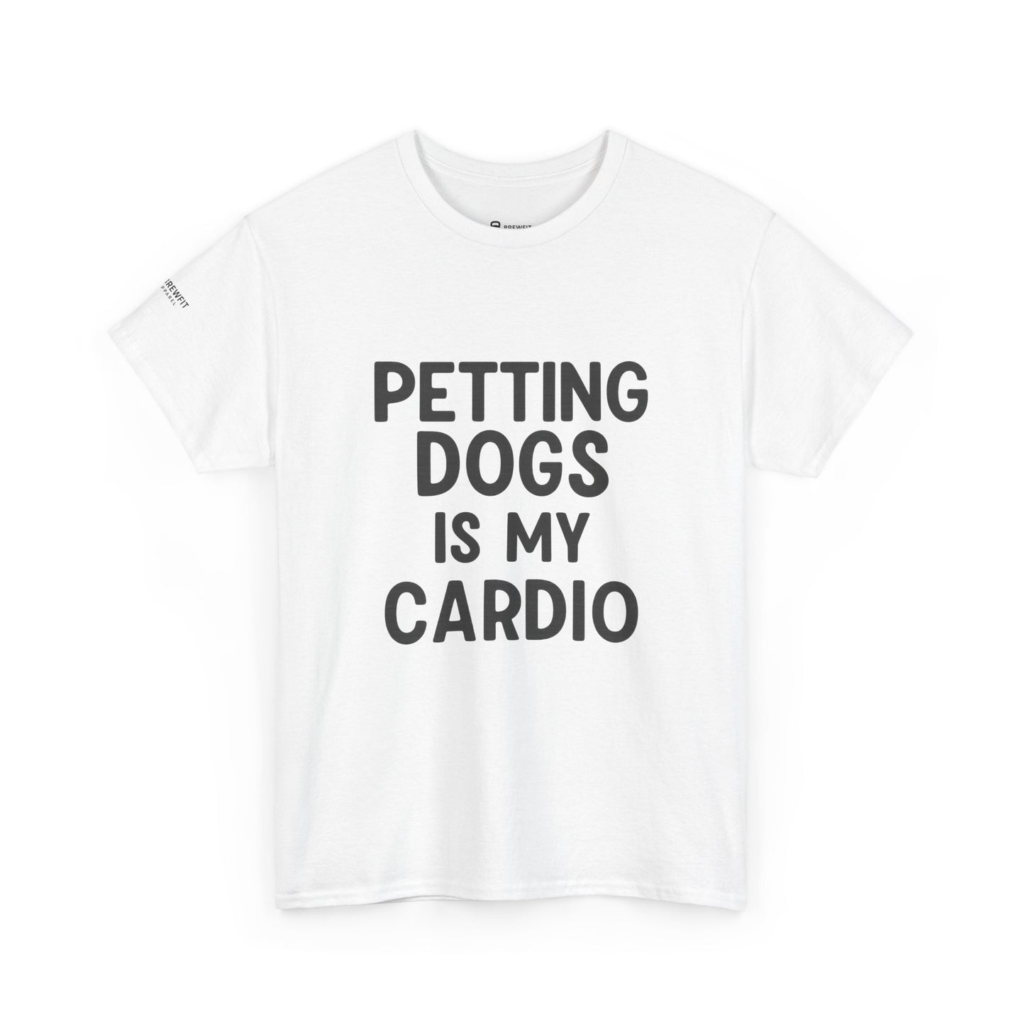 Pet Lover's Heavy Cotton Tee - "Petting Dogs Is My Cardio" Shirt, Dog Lover Gift, Funny Tee, Casual Wear, Pet-Themed Apparel