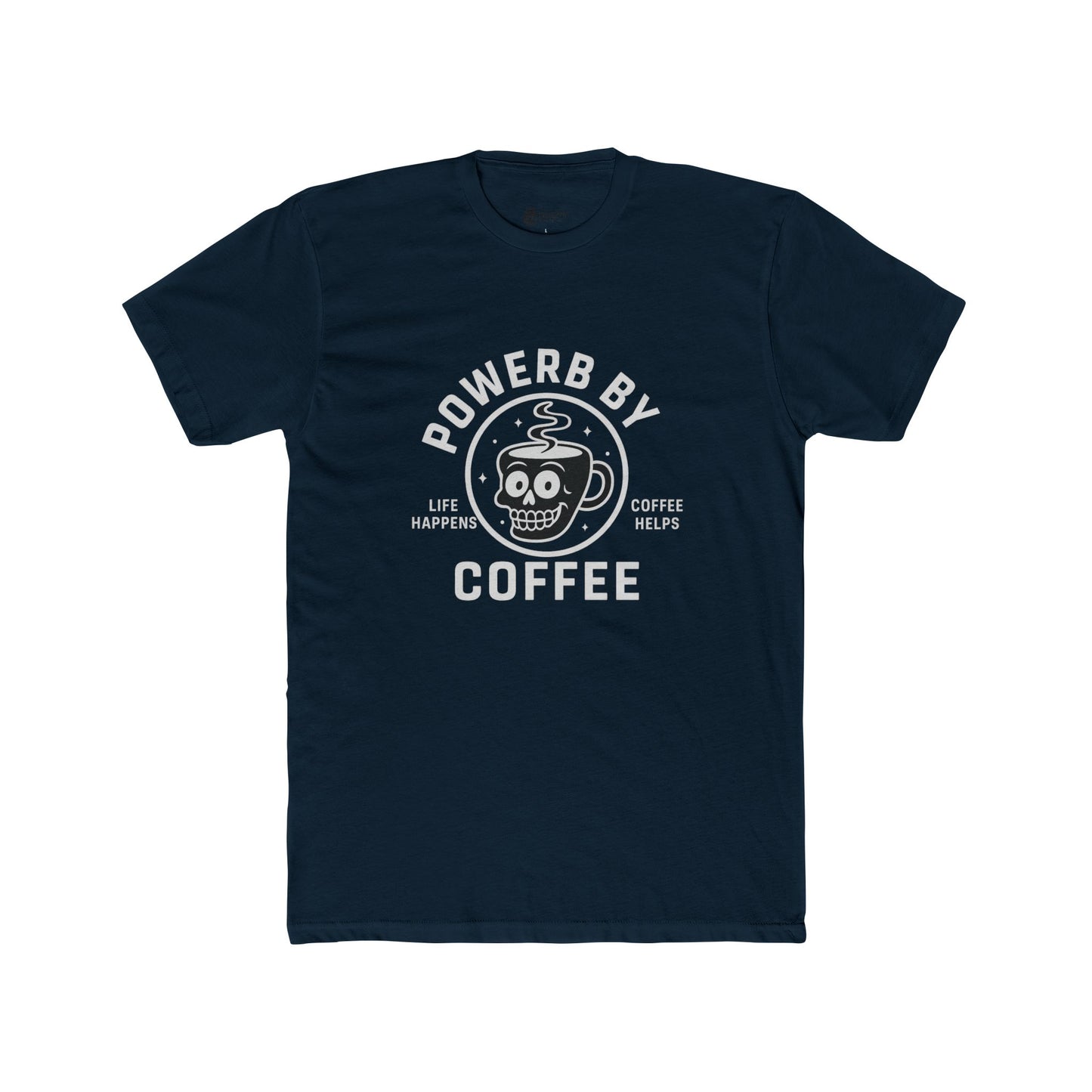 Unisex Cotton Crew Tee - Power By Coffee, Funny Coffee Shirt, Gift for Coffee Lovers, Casual Everyday Tee, Unique Graphic Tee